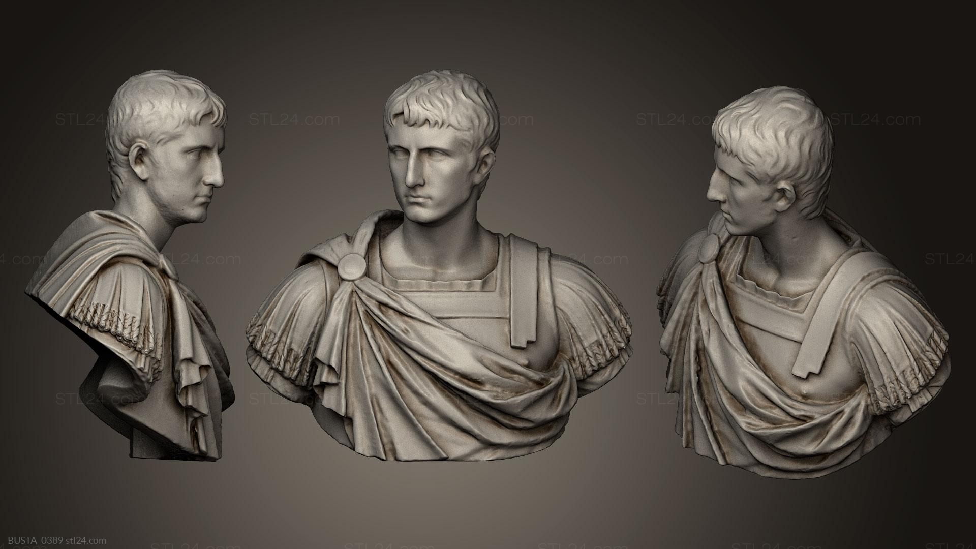 Бюсты и головы античные и исторические (Гай Юлий Цезарь, BUSTA_0389) 3D модель для ЧПУ станка
